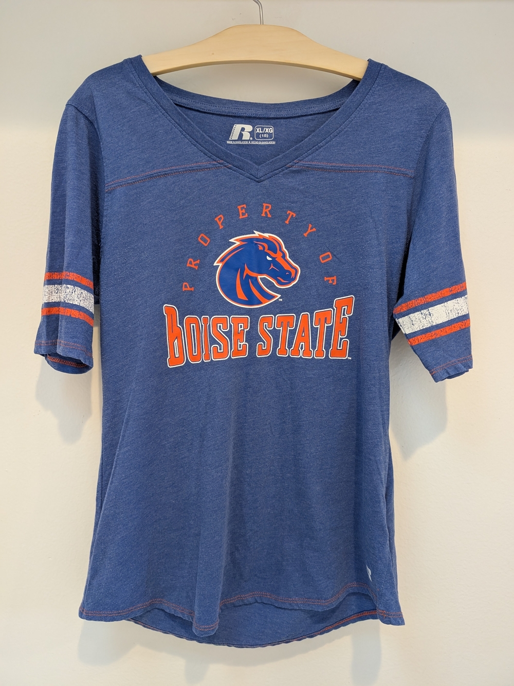 Women's 'Property of Boise State' Heathered Blue Tee Size XL